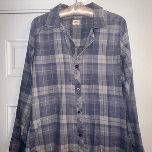O'Neill‎ Juniors Gretchen Woven Plaid Shirt Blouse small